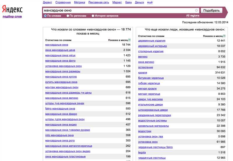 Пример использования метода Wordstat.getWordstat